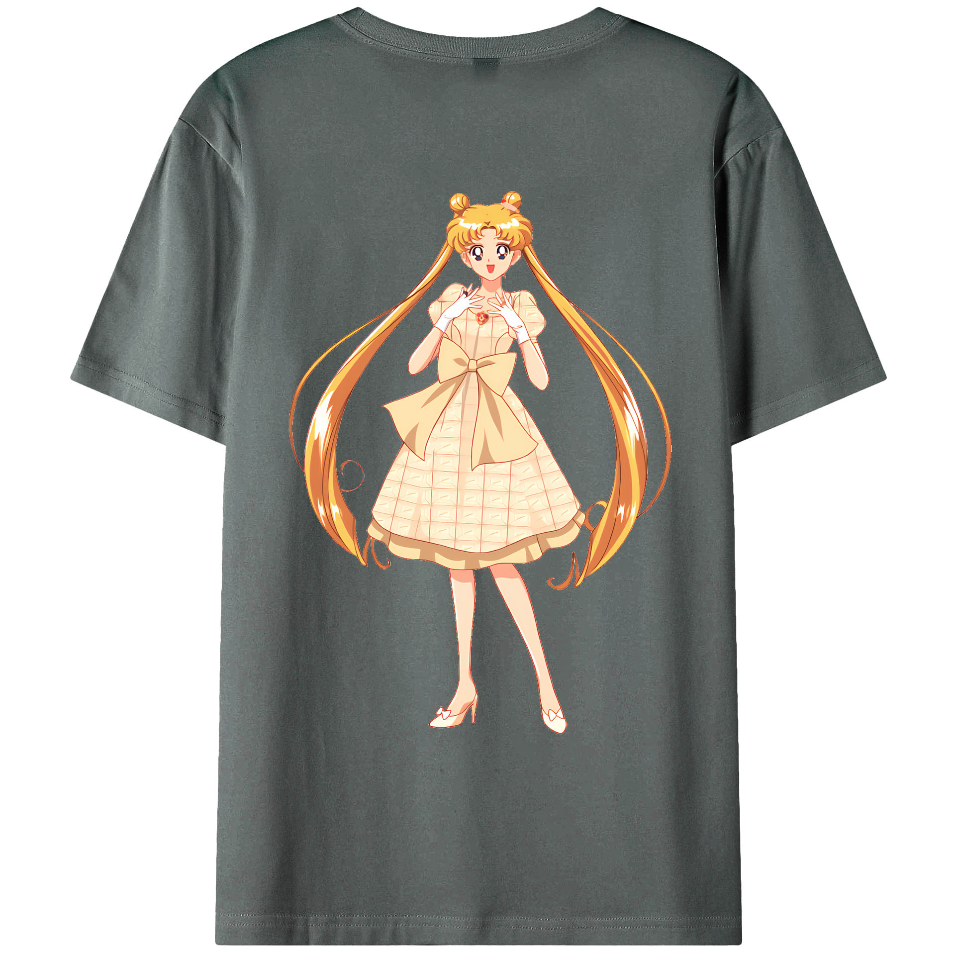 （画像用） 美少女戦士セーラームーン 愛野 美奈子 あいの みなこ Sailor Moon Aino Minako 綿100％ メンズ半袖Tシャツ（バックプリント） 通気性